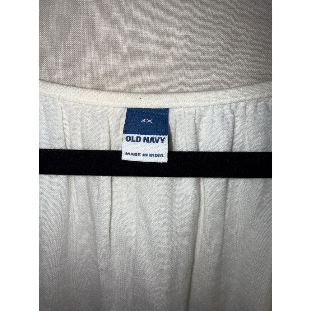 Old navy 3X Cream Cotton Gauze Maxi Dress Boho Sleeveless Tiered Plus Size - Picture 11 of 13